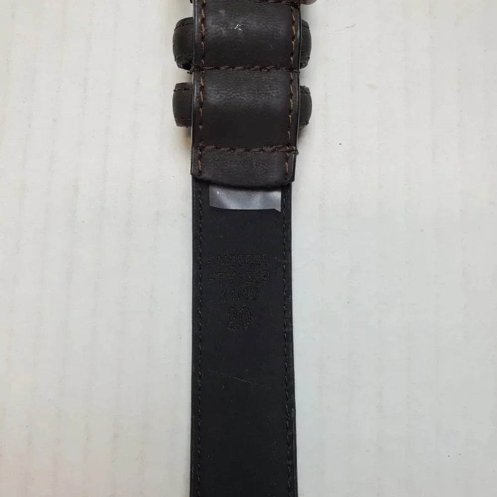 Kid's Boy's Dark Brown Silver Buckle Genuine‎ Bonded Leather Dress Belt Size 20